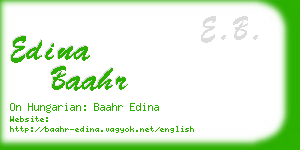 edina baahr business card